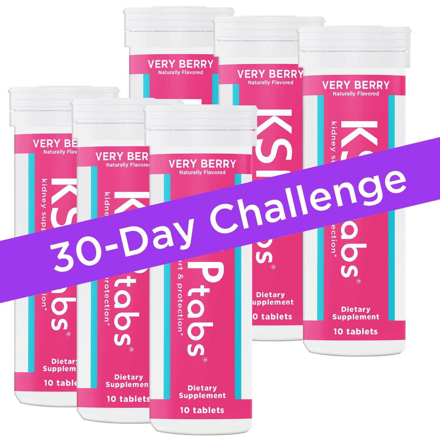 Multiple containers of Ksns dietary supplements with a '30-Day Challenge' banner.